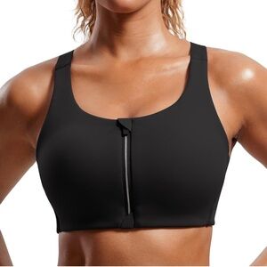 Womens Zip Front High Impact Sports Bra